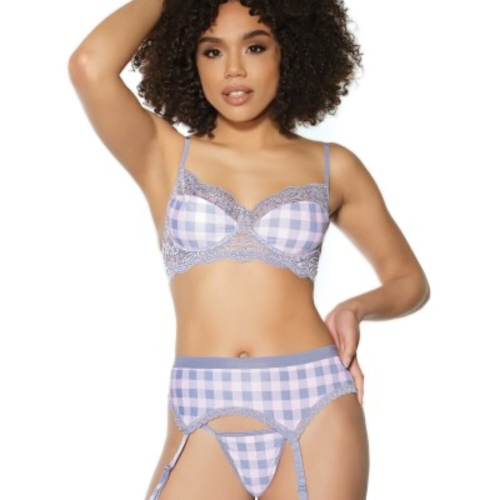 Coquette Bra, Garter Belt & G-string Set